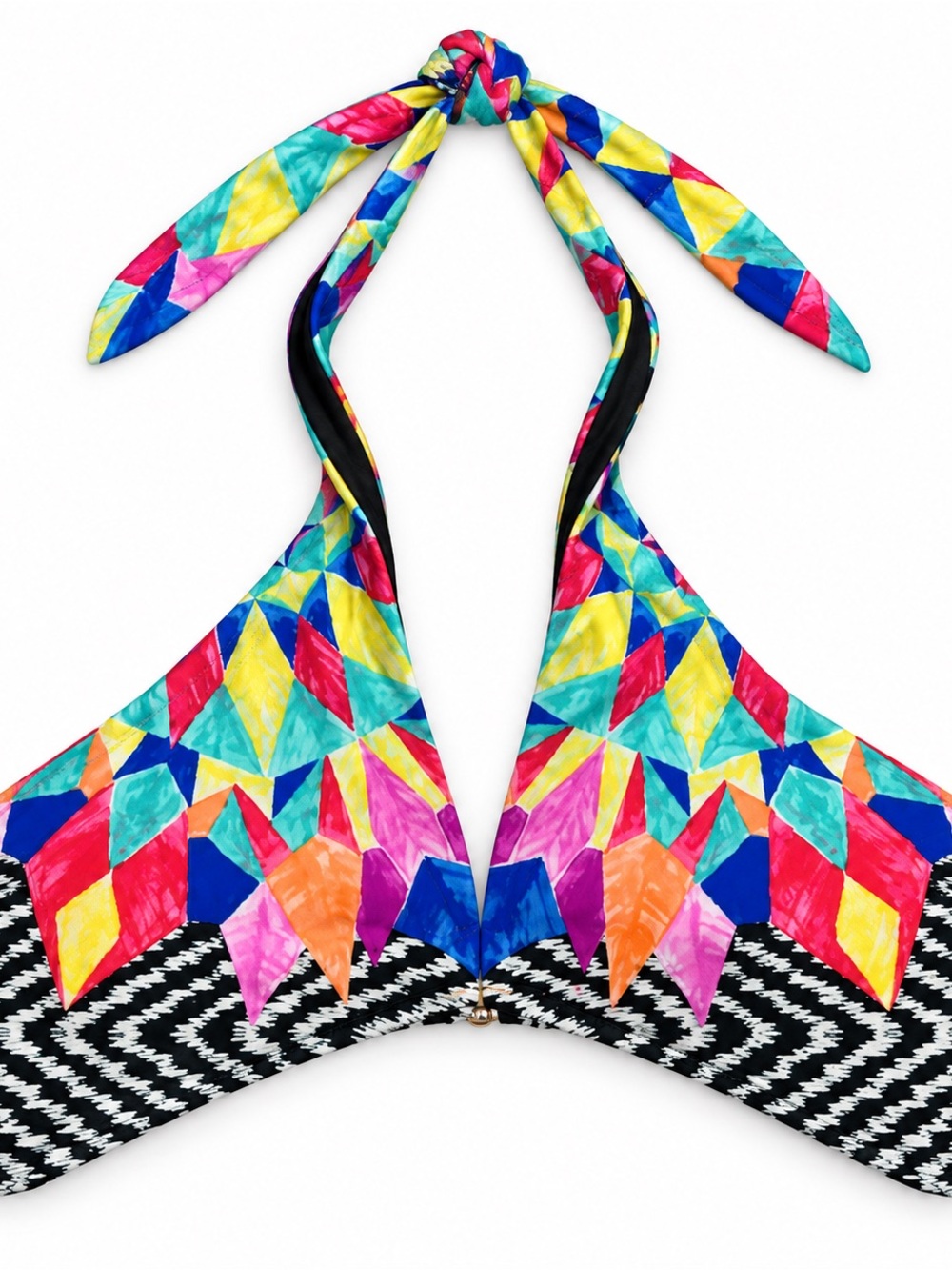 Women’s Bar III Multicolor Halter Bikini Top, size Large, nwt